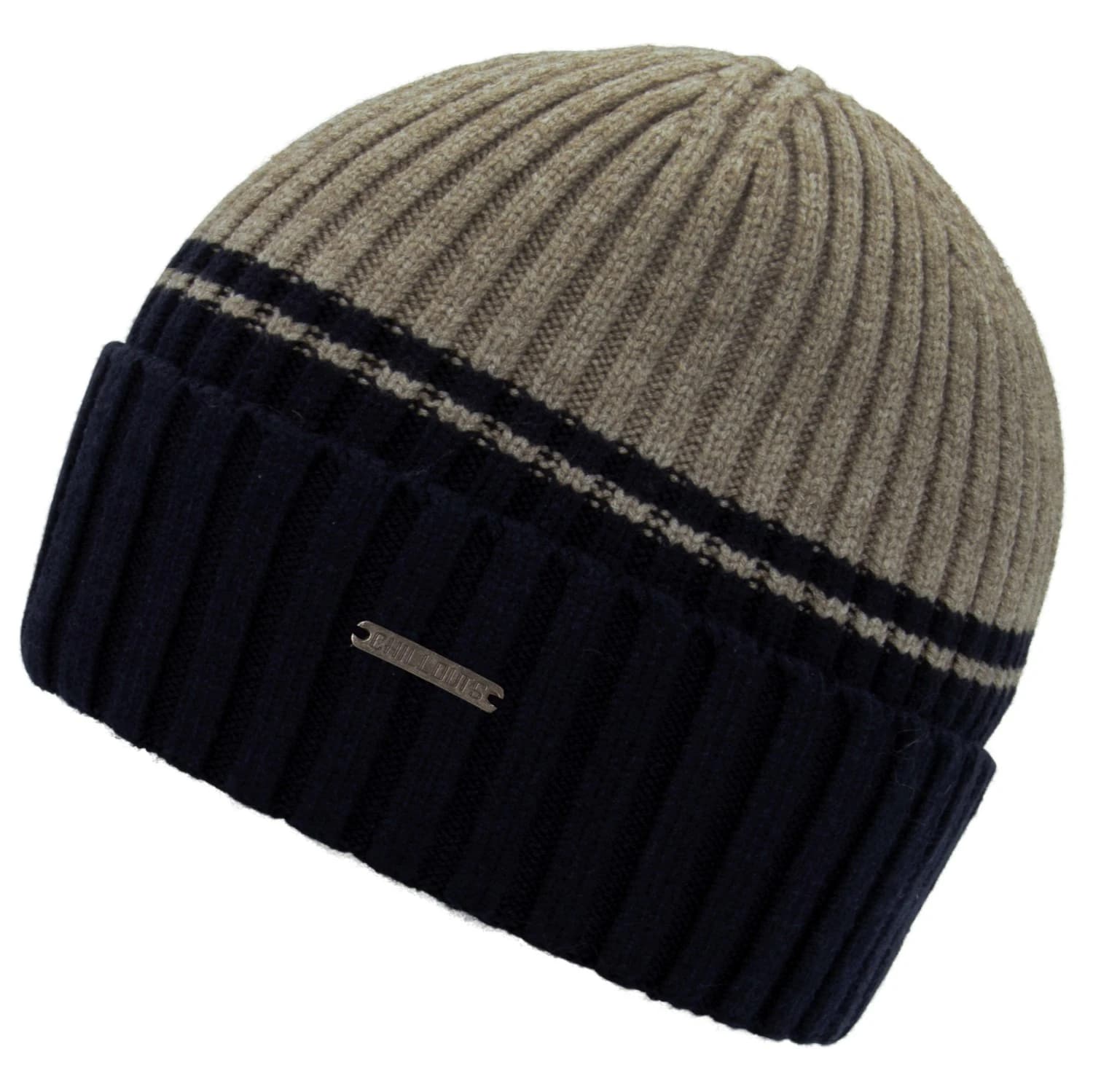Мъжка зимна шапка (beanie) Chillouts Malik Hat Beanie - Beige / Navy