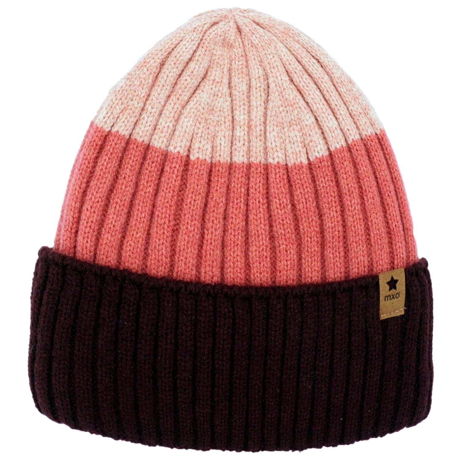 Детска зимна шапка (beanie) maximo Kids' Beanie Striped Beanie - Cassis / Multicolor