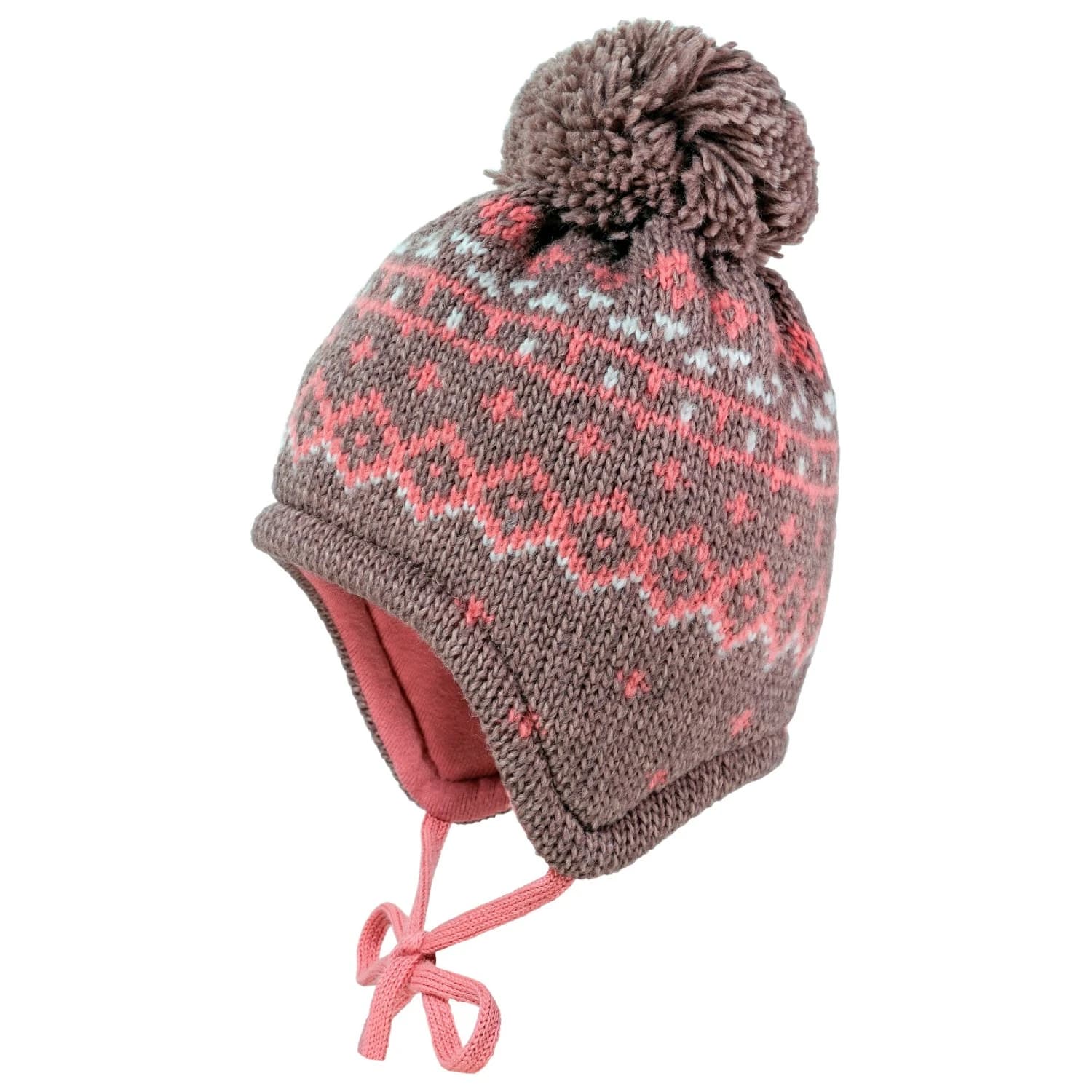 Детска зимна шапка (beanie) maximo Kids' Mini Beanie Jacquard Norwegian Beanie - Brown Melange