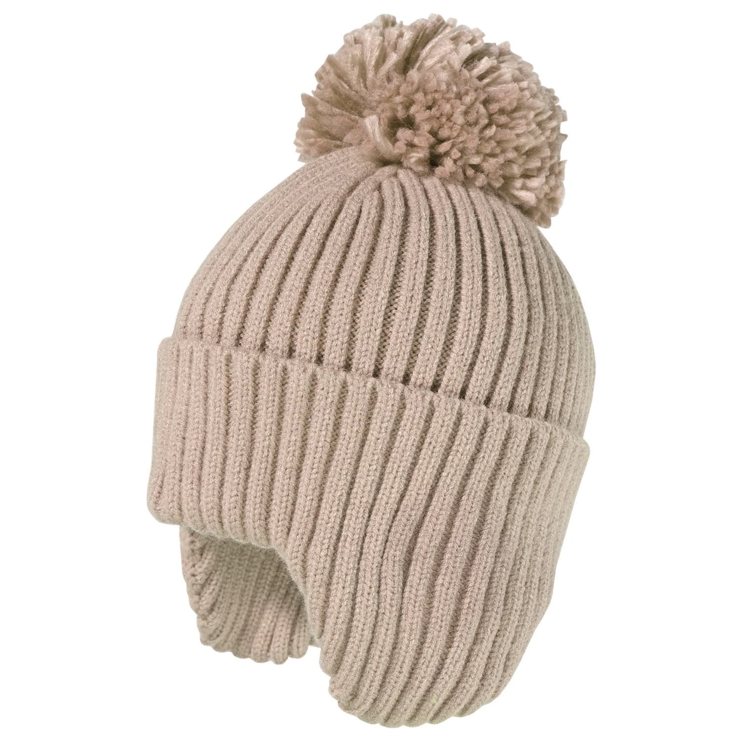 Детска зимна шапка (beanie) maximo Kids' Mini Beanie with Pom-pom Beanie - Light Brown Melange