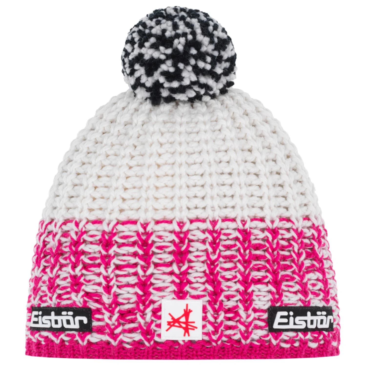 Дамска зимна шапка (beanie) Eisbär Refocus Pompon Ski Austria Beanie - Pittipink / White