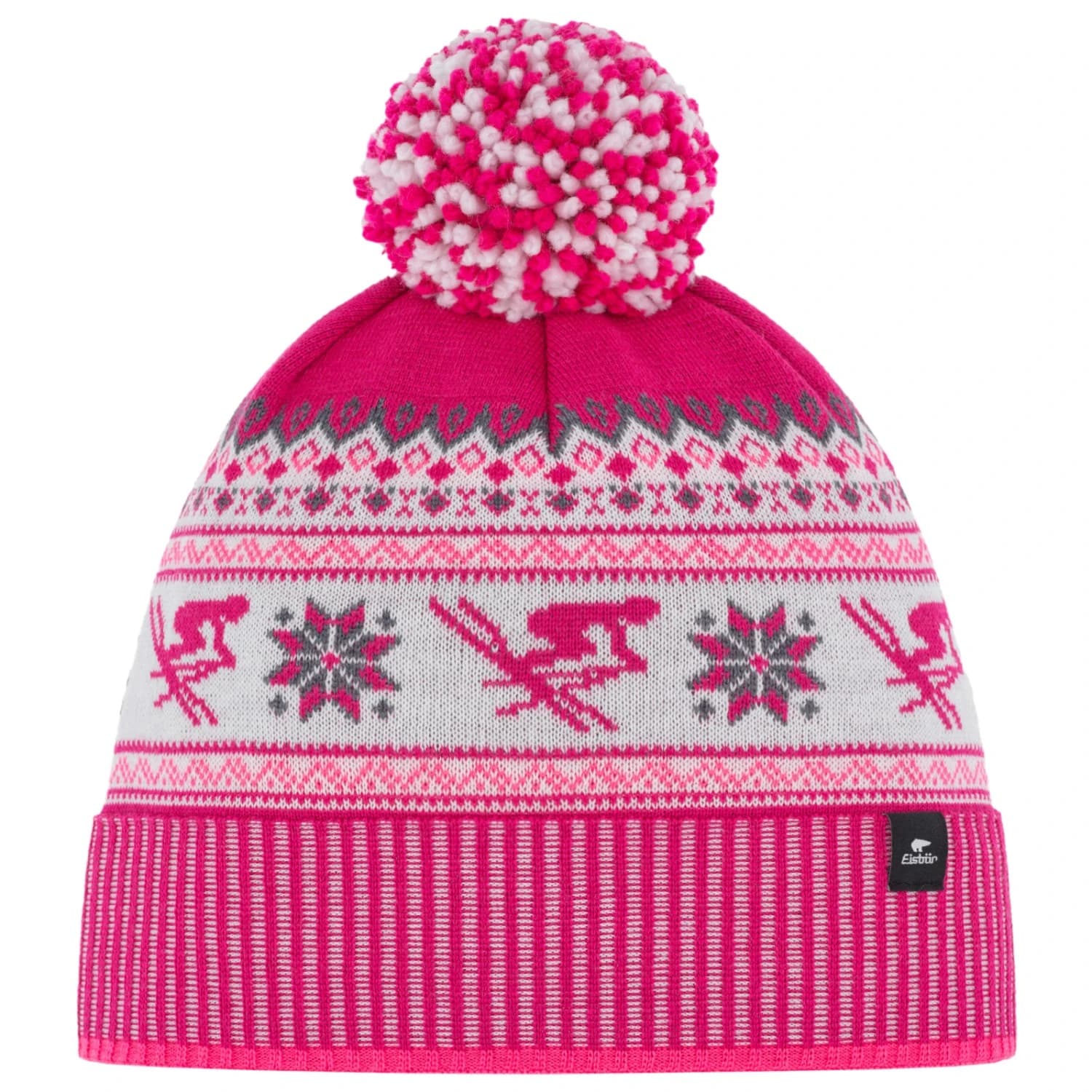Зимна шапка (beanie) Eisbär Retroski Pompon Beanie - Pittipink / White / Anthracite