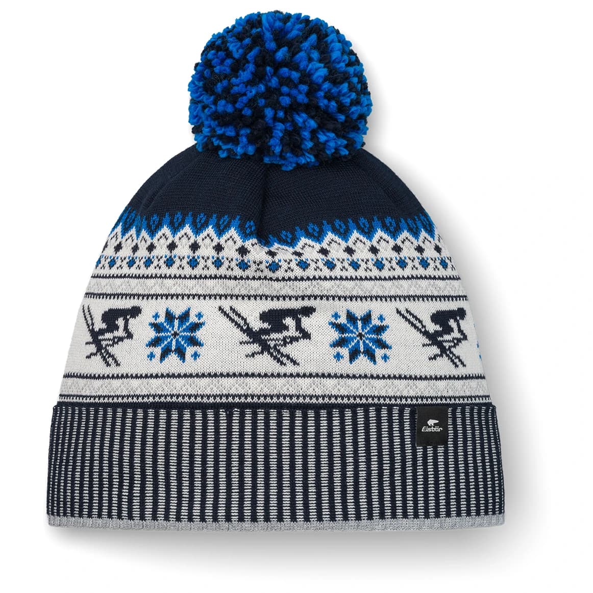 Зимна шапка (beanie) Eisbär Retroski Pompon Beanie - Nacht / White / Hellgrau / Horizon Blue
