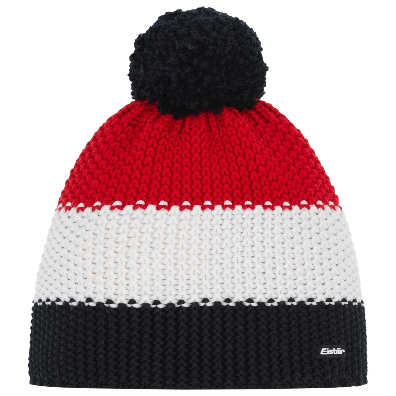 Зимна шапка (beanie) Eisbär Star Pompon Beanie - Black / White / Ketchup