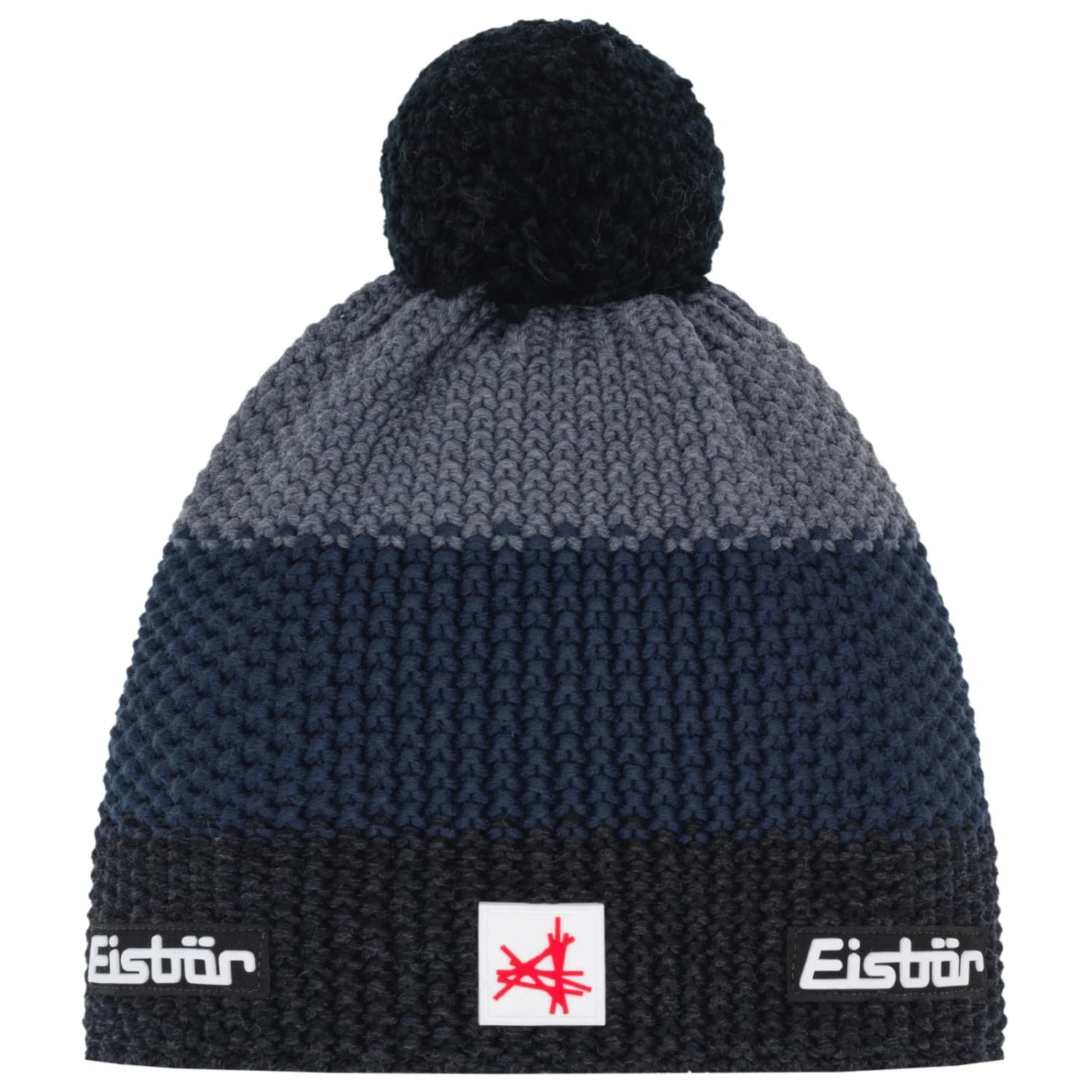 Зимна шапка (beanie) Eisbär Star Pompon Ski Austria Beanie - Black / Dark Cobalt / Anthracite