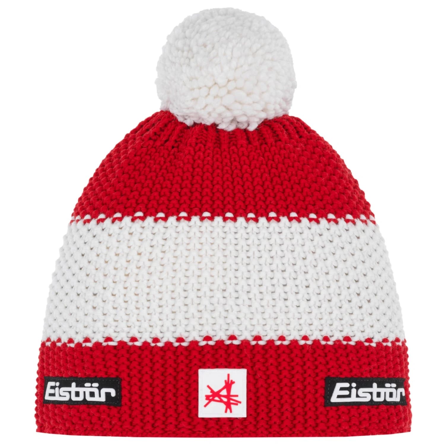 Зимна шапка (beanie) Eisbär Star Pompon Ski Austria Beanie - Ketchup / White / Ketchup
