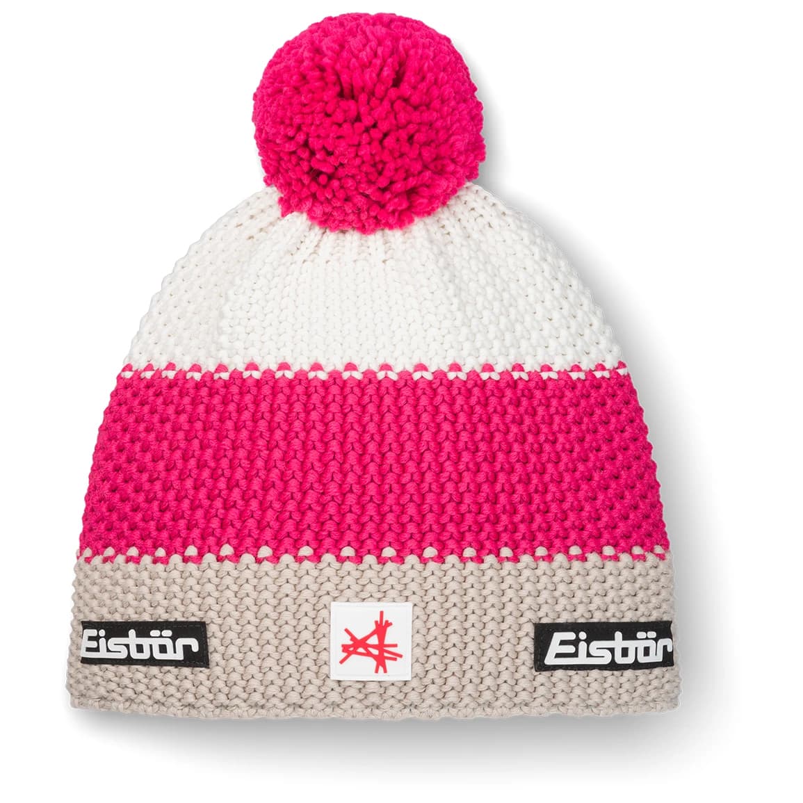 Зимна шапка (beanie) Eisbär Star Pompon Ski Austria Beanie - Brushed Silver / Pittipink / White