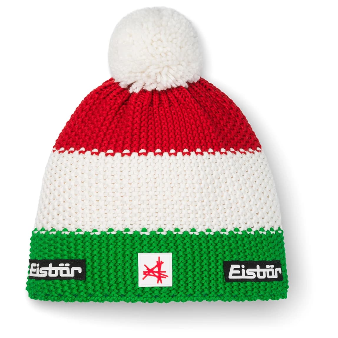 Зимна шапка (beanie) Eisbär Star Pompon Ski Austria Beanie - Electric / White / Ketchup