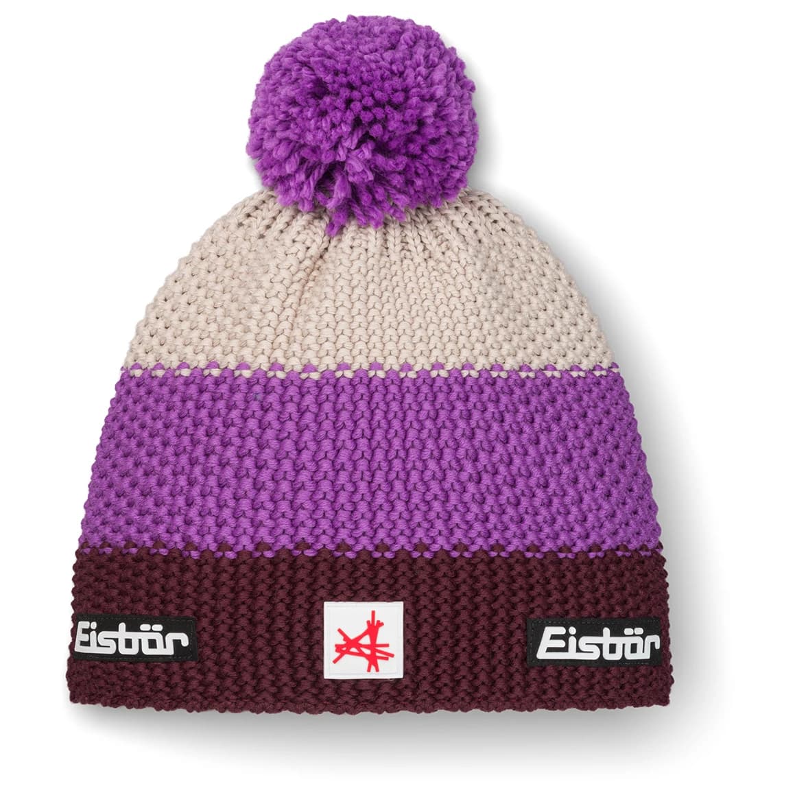 Зимна шапка (beanie) Eisbär Star Pompon Ski Austria Beanie - Night Red / Frozen Twilight / Brushed