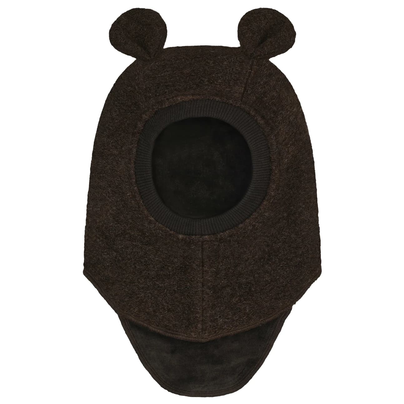 Детска зимна шапка (beanie) Huttelihut Kid's Balaclava Ears Wool Balaclava - Dark Brown Melange