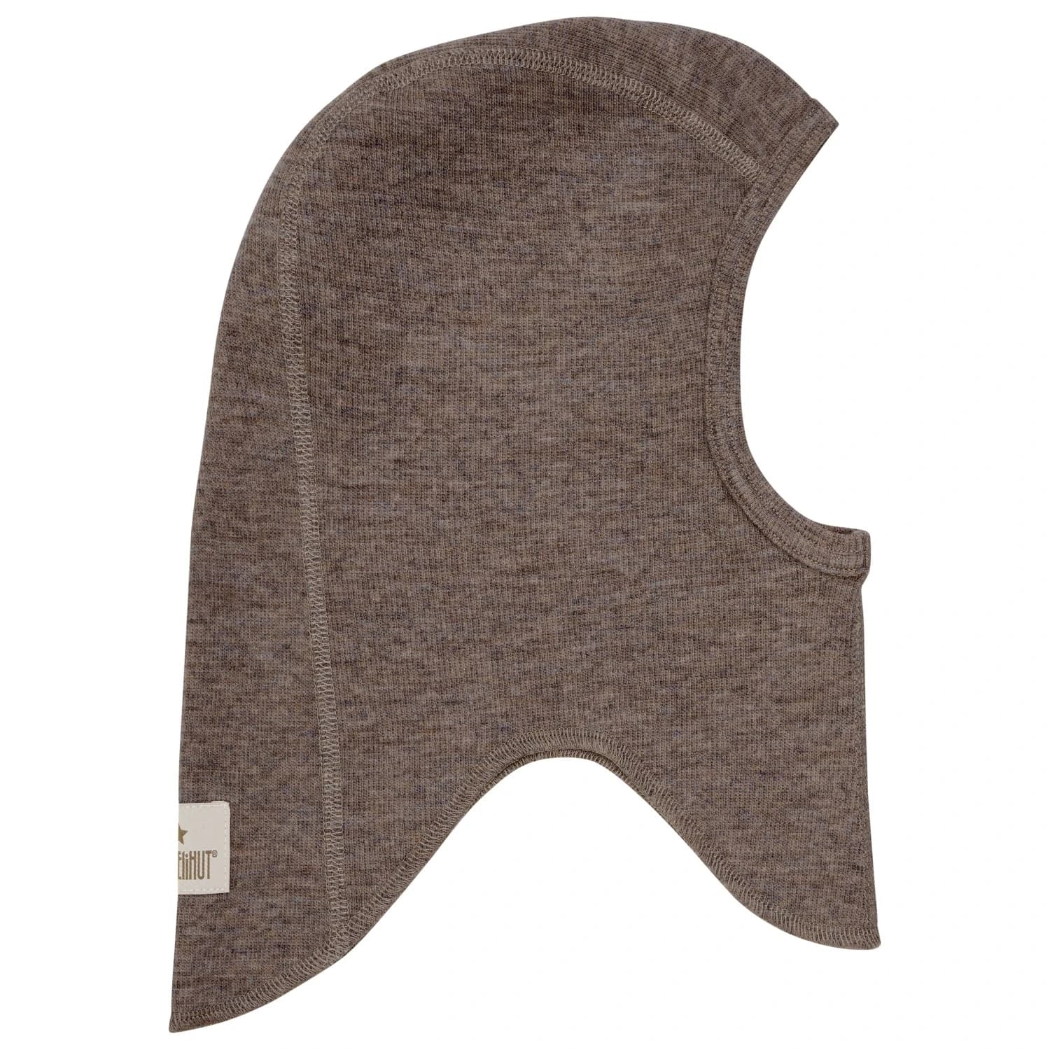 Детска зимна шапка (beanie) Huttelihut Kid's Balaclava Wool Rib Balaclava - Brown Melange