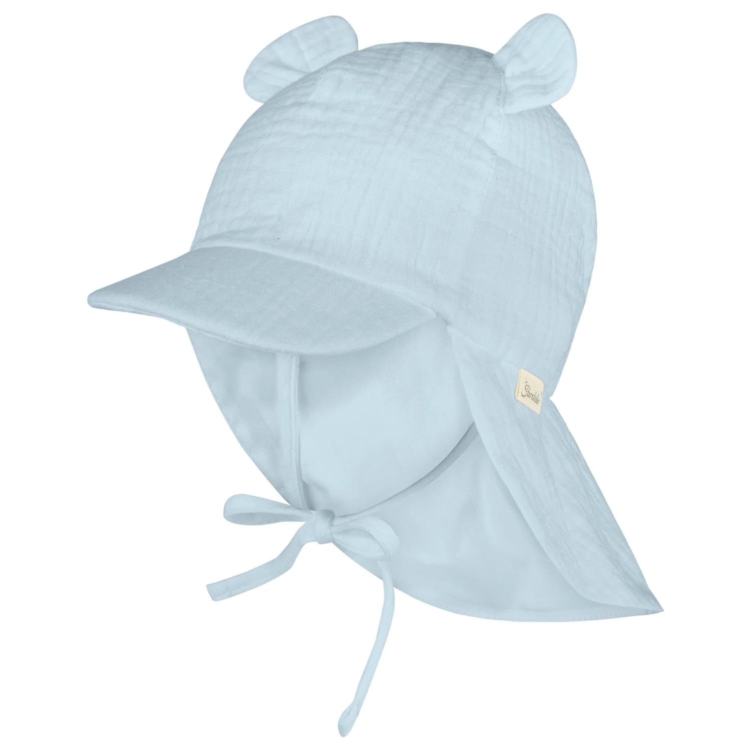 Детска шапка с козирка Sterntaler Kid's Peaked Cap with Neck Protection and Ears Cap - Hellblau