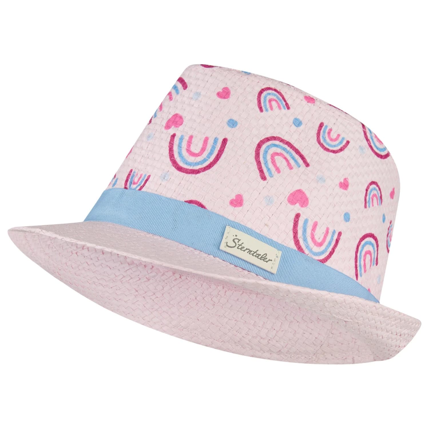 Детска шапка Sterntaler Kid's Straw Hat - Rainbow Hat - Puderrosa