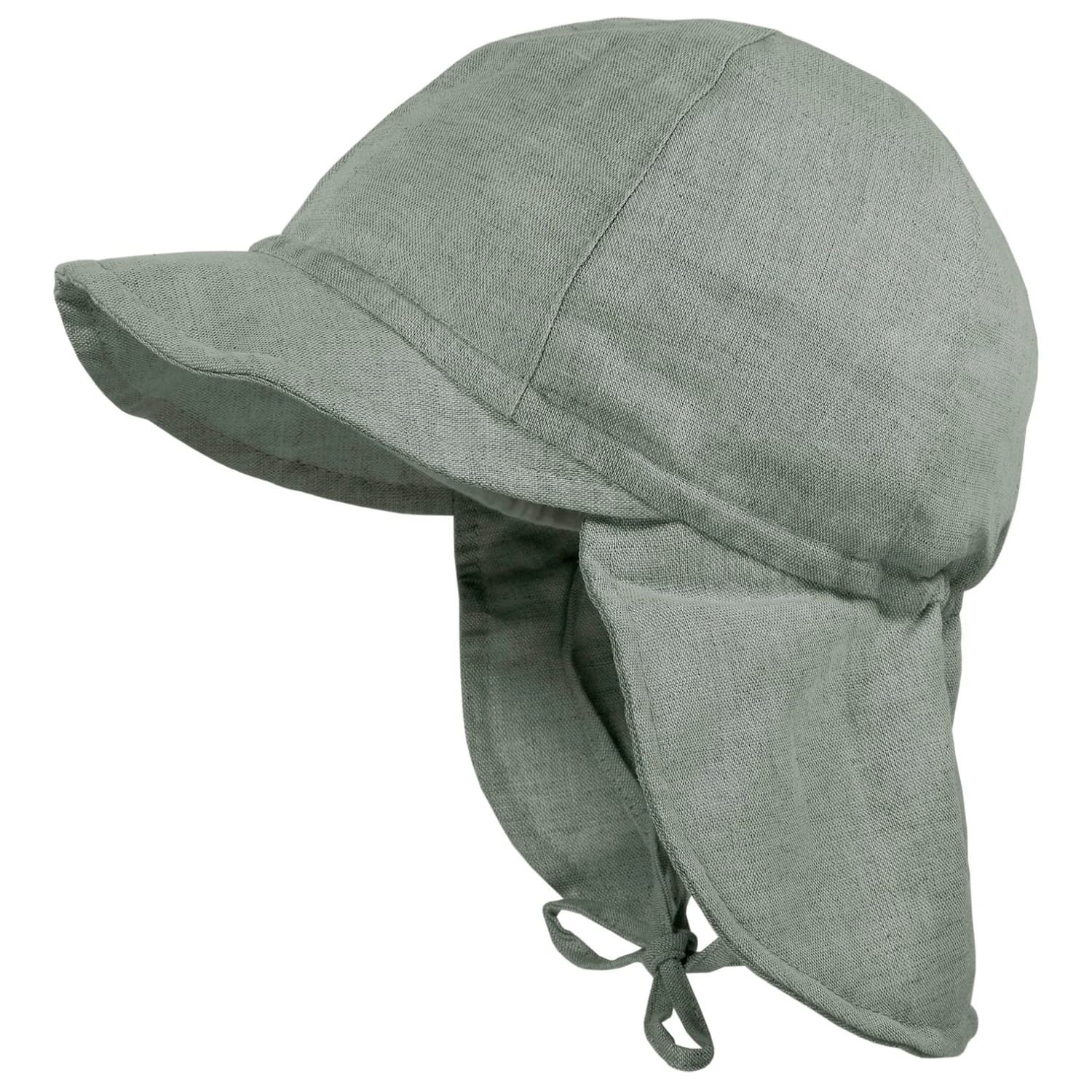 Шапка с козирка maximo Baby Boy's Peak Cap with Neck Protector + Tie Cap - Mineral
