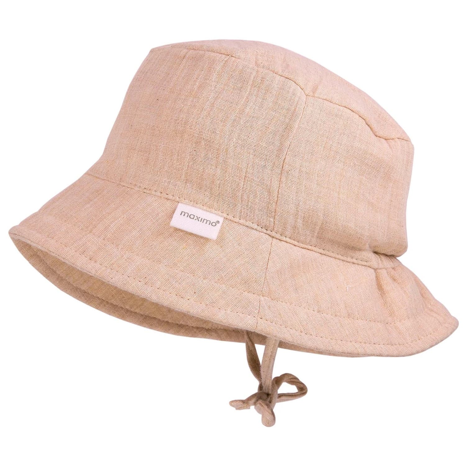Шапка maximo Baby's Hat with Tie + Muslin Lining Hat - Beigemeliert
