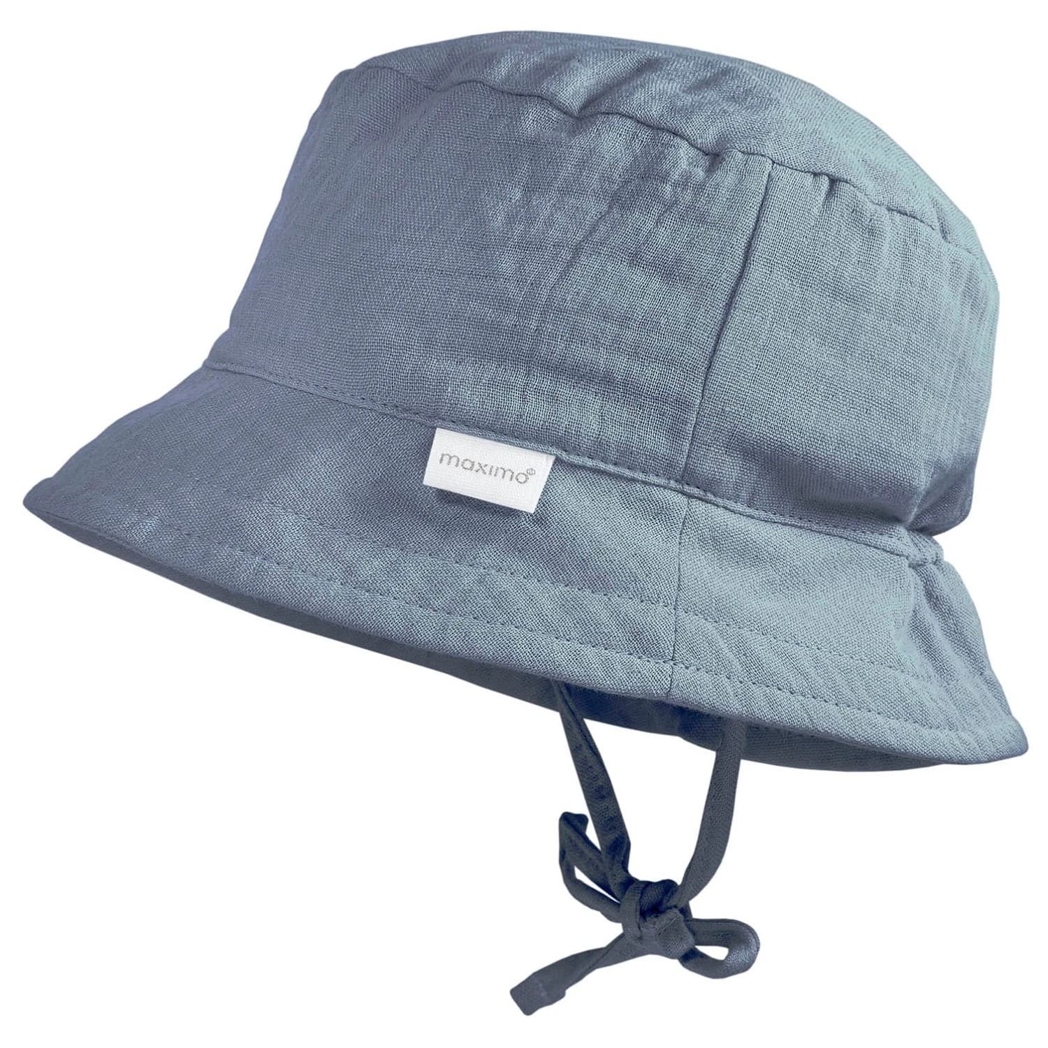 Шапка maximo Baby's Hat with Tie + Muslin Lining Hat - Flint Stone