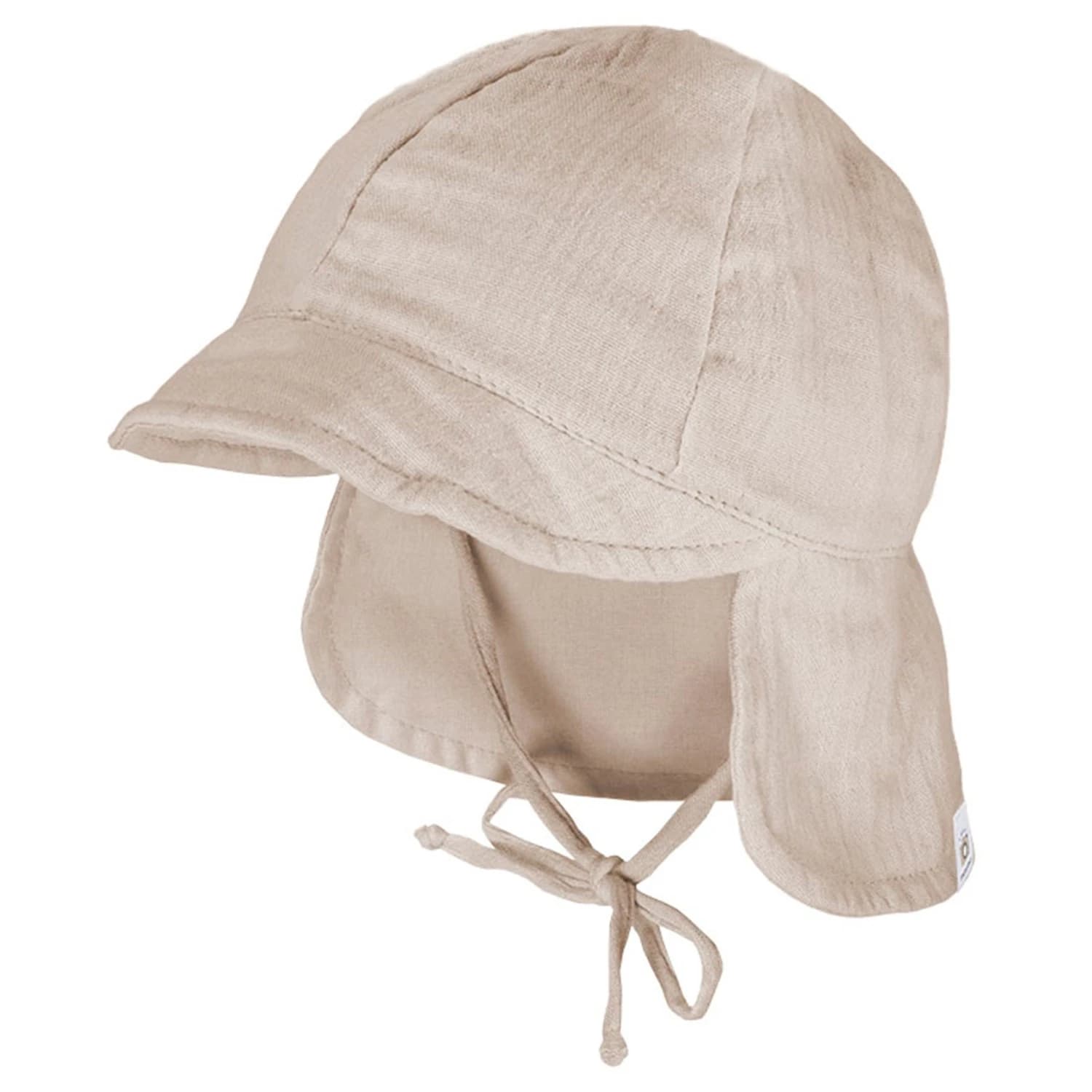 Шапка с козирка Maximo Baby's Peak Cap with Tie + Muslin Neck Protector Cap - Beigemeliert