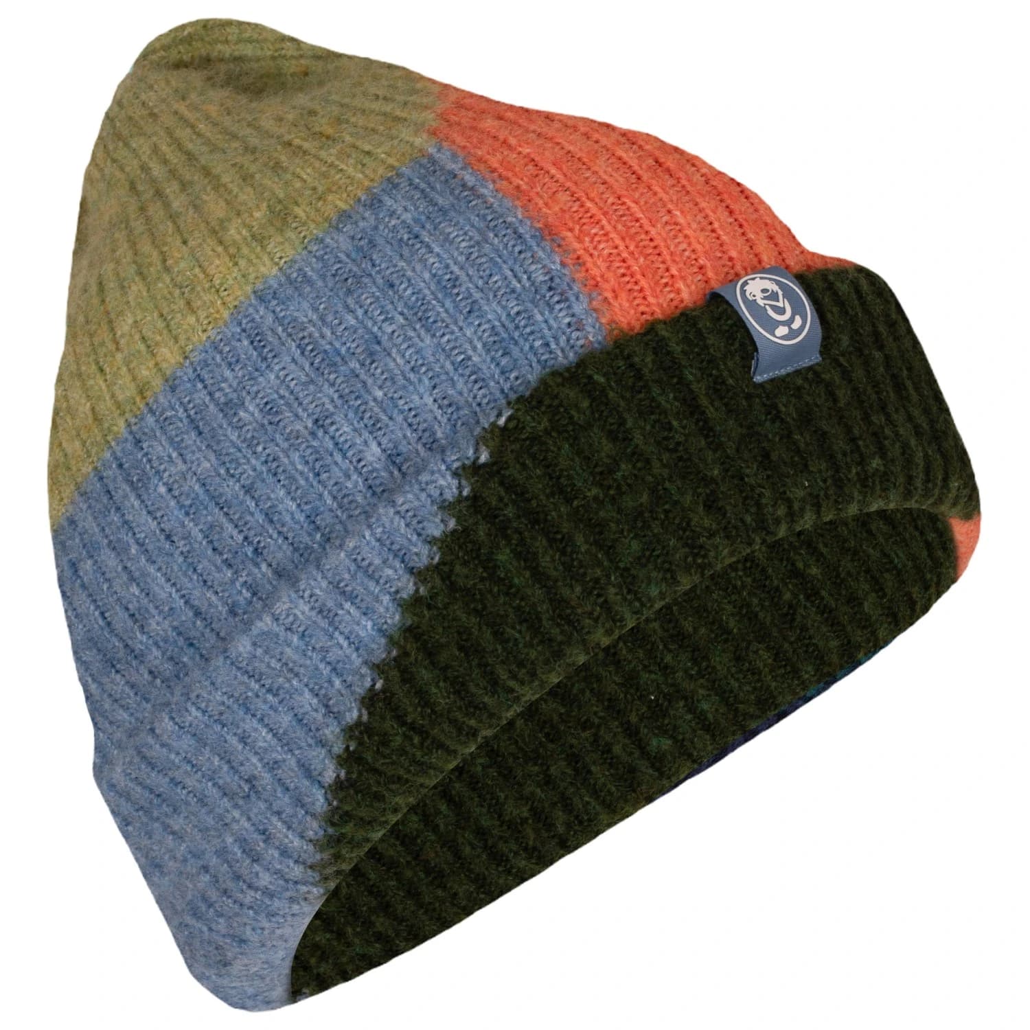 Детска зимна шапка (beanie) Trollkids Kid's Lifjell Cap Beanie - Shadow Blue / Kiwi / Vivid Orange