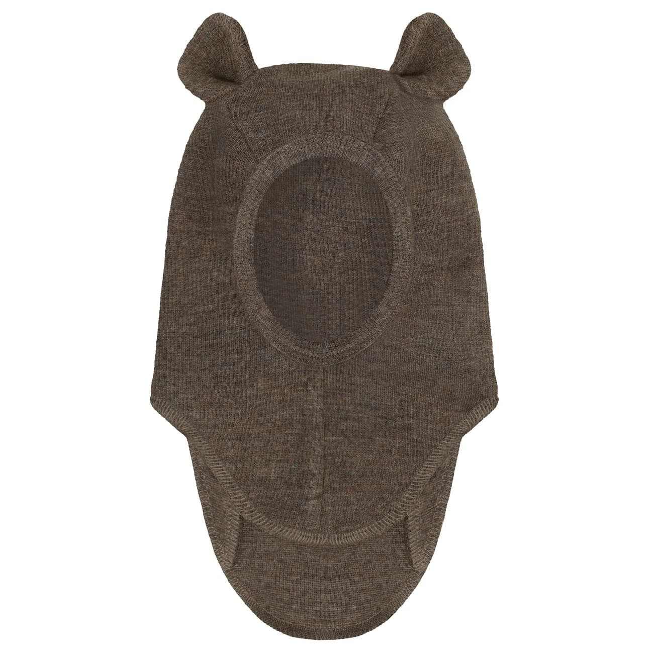 Детска зимна шапка (beanie) Huttelihut Kid's Balaclava Ears Wool Rib Balaclava - Brown Melange