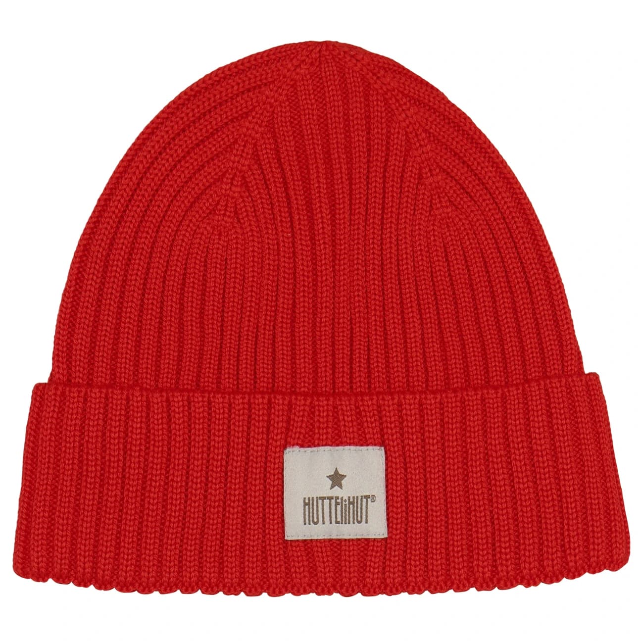 Детска зимна шапка (beanie) Huttelihut Kid's Hat Wool Knit Color Solid Beanie - Poppy Red