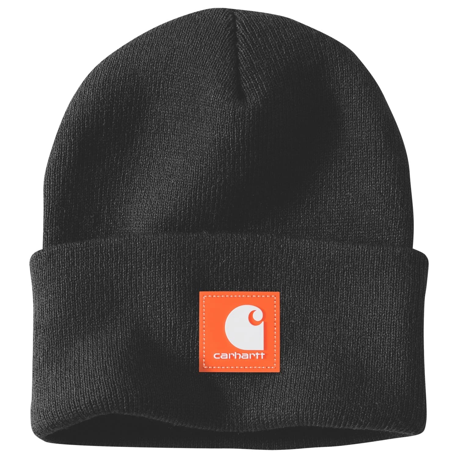 Мъжка зимна шапка (beanie) Carhartt Rubber Patch Watch Cap Beanie - Black / Worksite Orange