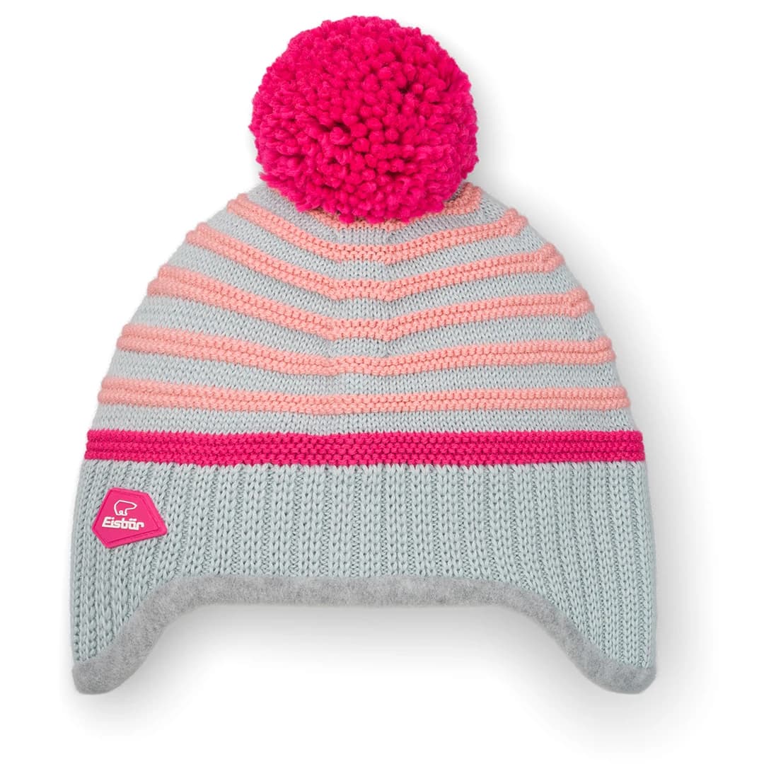 Детска зимна шапка (beanie) Eisbär Kid's Igor Pompon Mütze Beanie - Fjord / Pitti Pink / Strawberry