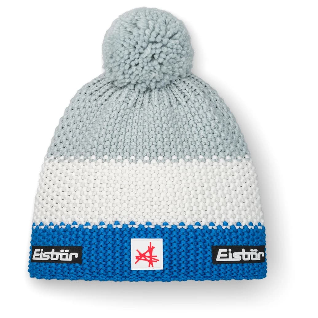 Детска зимна шапка (beanie) Eisbär Kid's Star Pompon Mütze Ski Austria Beanie - Eisblau / White / Fjord
