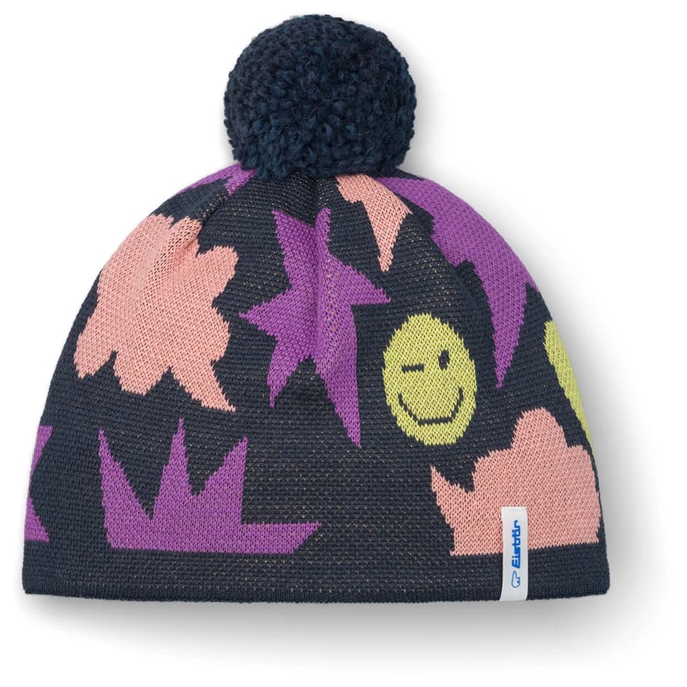 Детска зимна шапка (beanie) Eisbär Kid's Talesia Pompon Mütze Beanie - Dark Cobalt / Frozen Twilight / Strawberry / W.