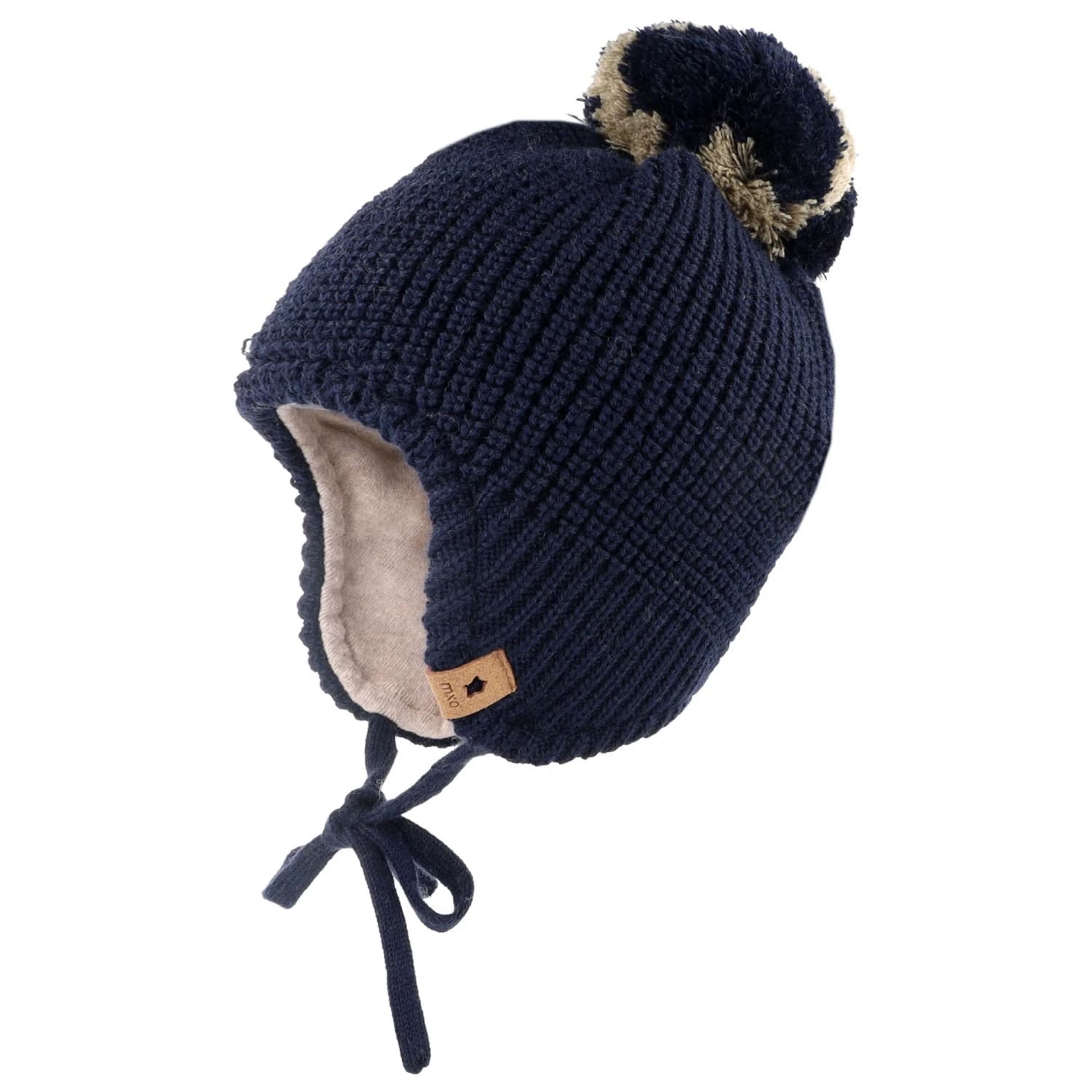 Зимна шапка (beanie) maximo Boy's Inkamütze m. Pompon u. Band Beanie - Navy