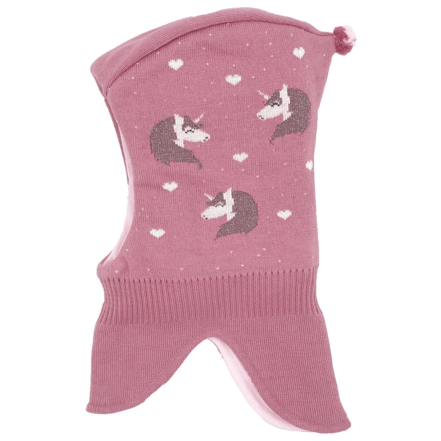 Балаклава maximo Girl's Schlupfmütze m. Pompon Eichhorn Balaclava - Foxglove