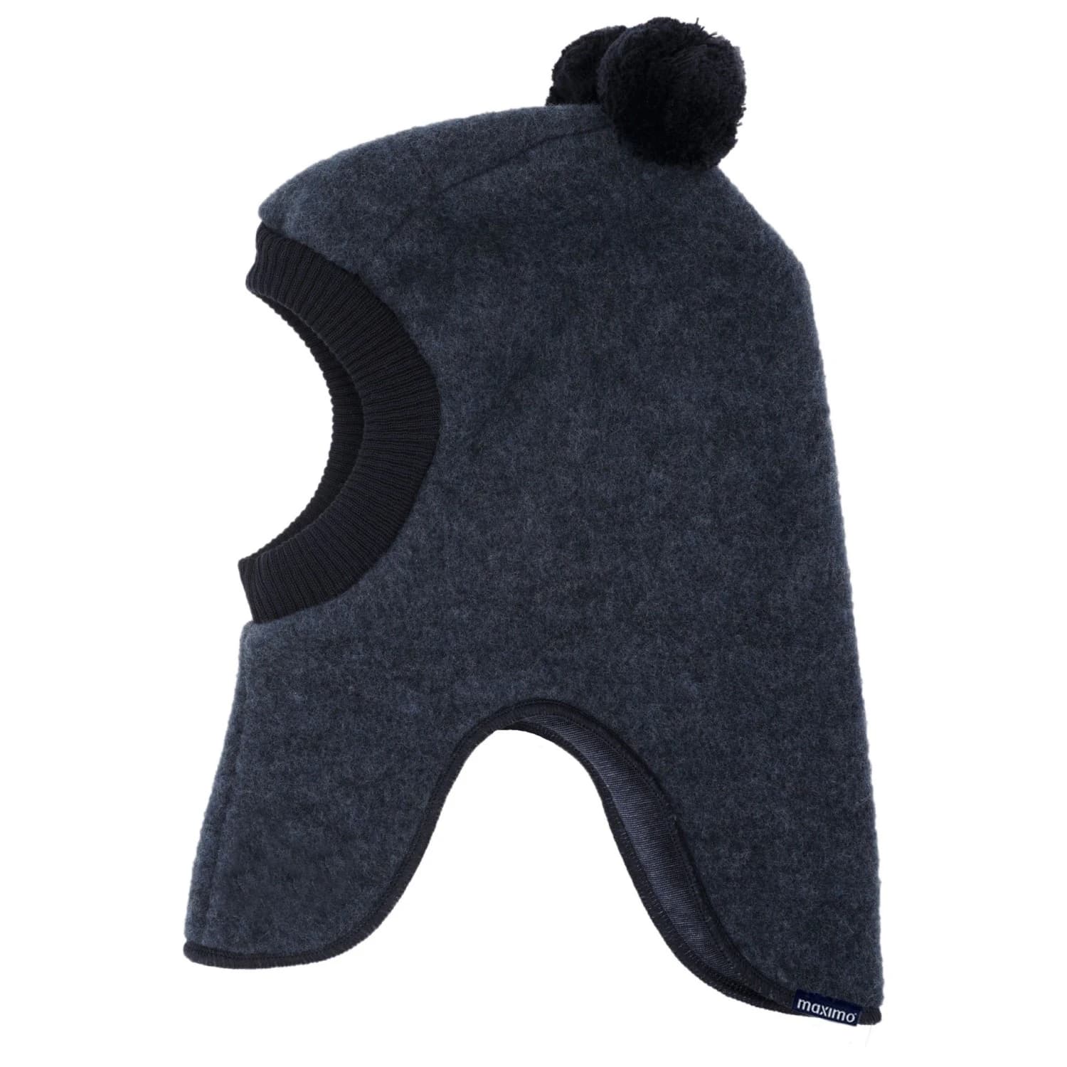 Детска балаклава maximo Kid's Jersey Fleece Schlupfmütze m. Pompons Balaclava - Navy Melange