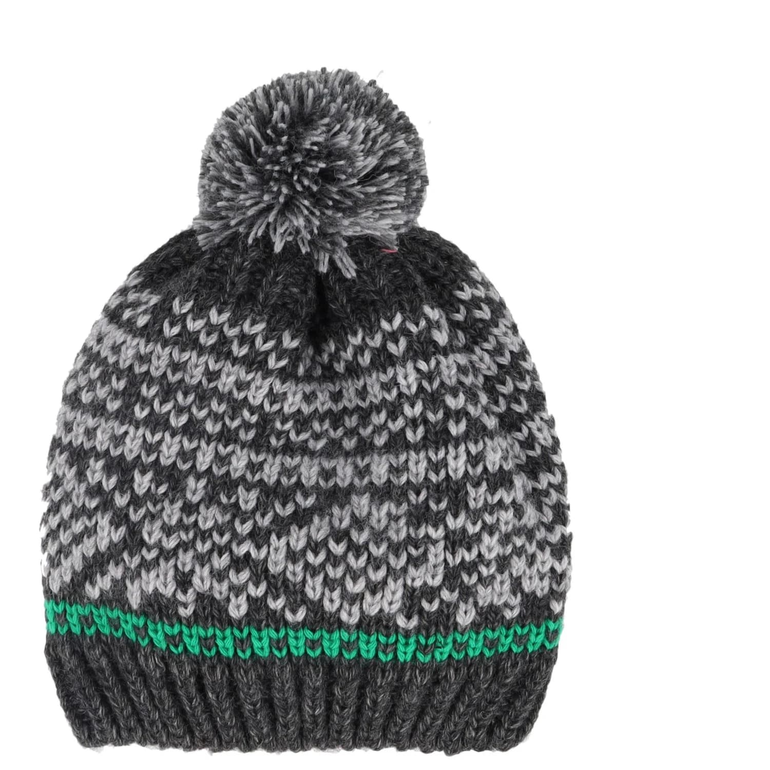 Детска зимна шапка (beanie) maximo Kid's Mütze Futterstreifen m. Pompon Beanie - Carbon Melange