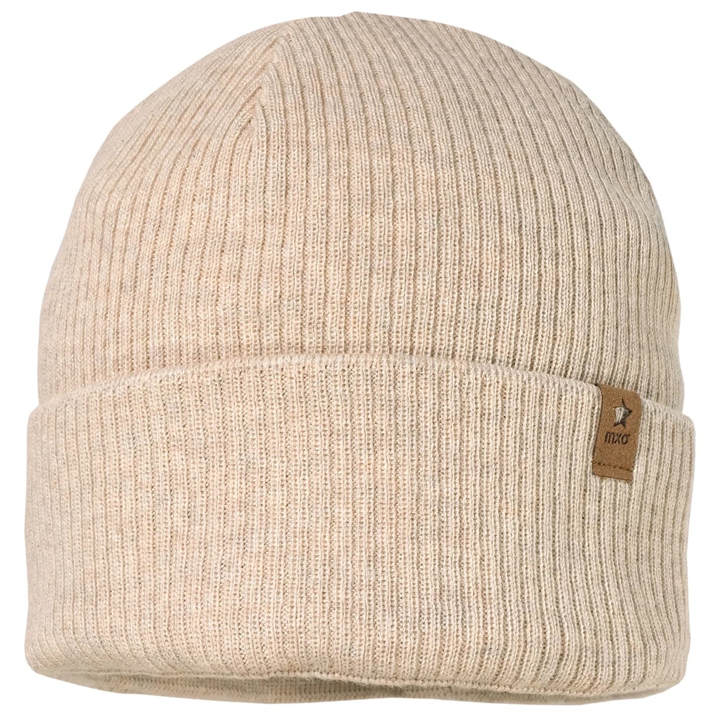 Детска зимна шапка (beanie) maximo Kid's Rippen Mütze m. Umschlag Beanie - Beige Melange