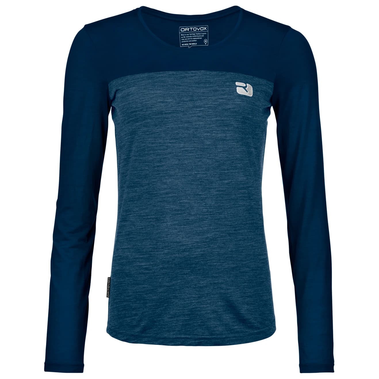 Дамска мериносова блуза Ortovox Women's 150 Cool Logo L/S Merino shirt - Deep Ocean