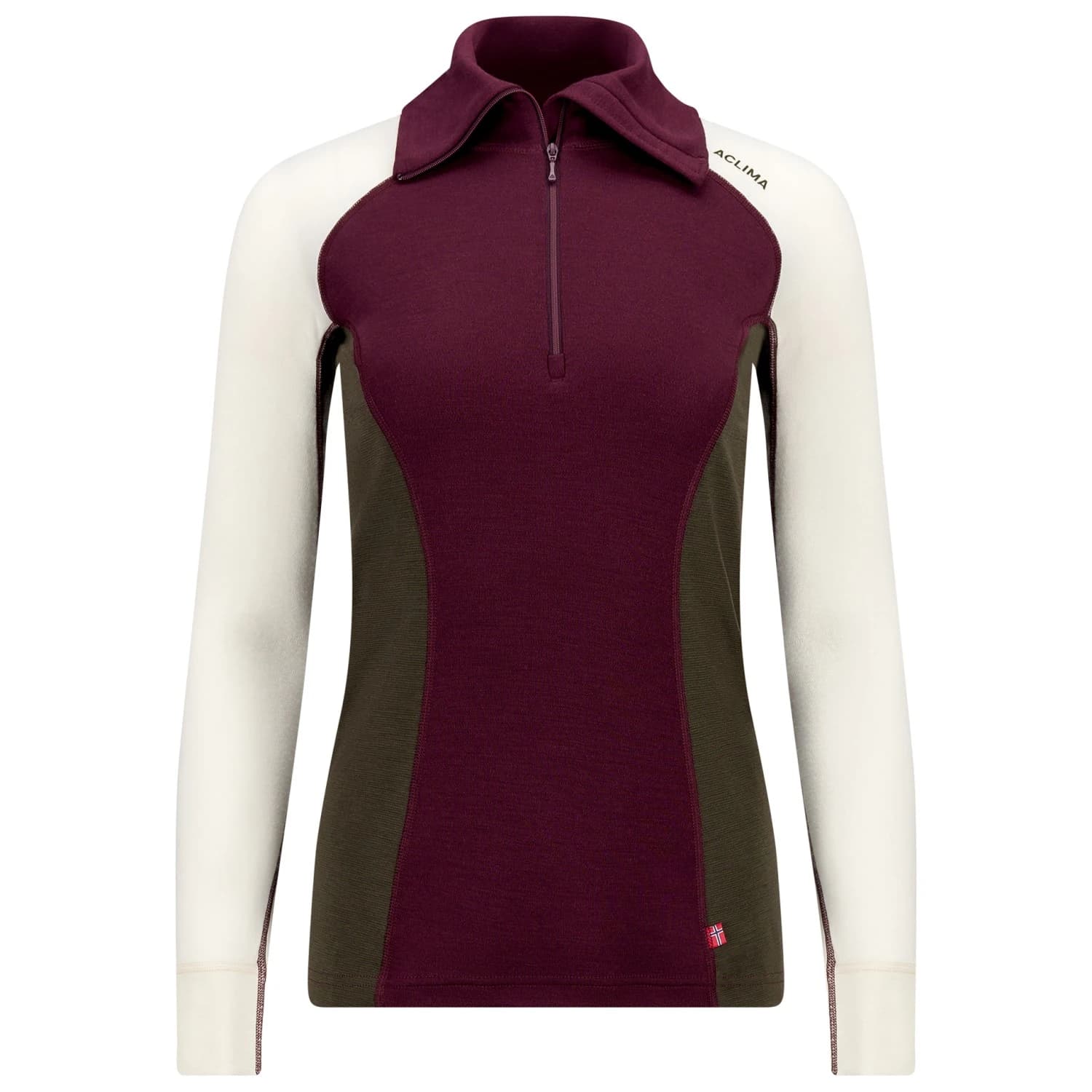 Дамско мериносово термобельо Aclima Women's Warmwool Polo Merino shirt - Fig / Tarmac / Nature