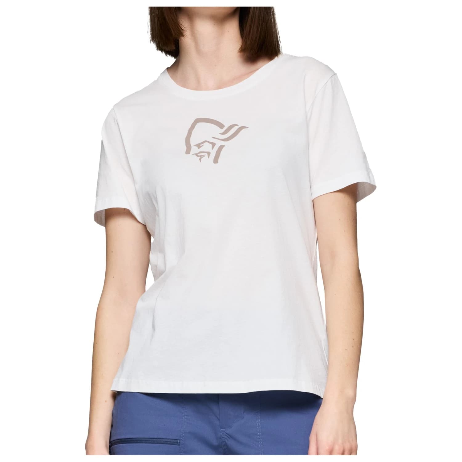 Дамска тениска Norrøna Women's /29 Cotton Activity Embroidery T-shirt - Pure White
