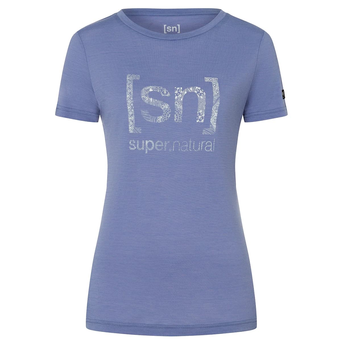 Дамска мериносова блуза Super.natural Women's Arabesque Tee Merino shirt - Blue Violet / Fresh White