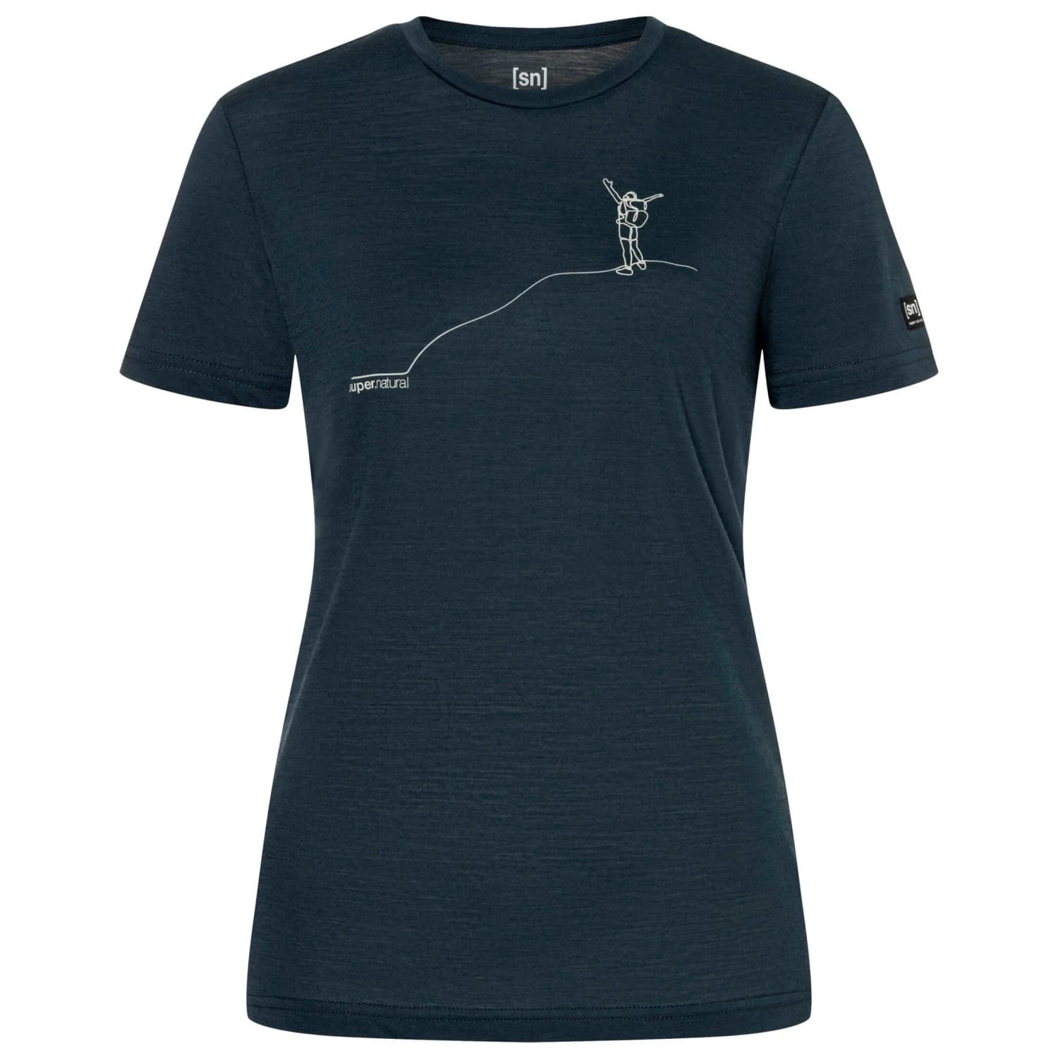Дамска мериносова блуза super.natural Women's Bergglück Tee Merino shirt - Blueberry / Feather Grey