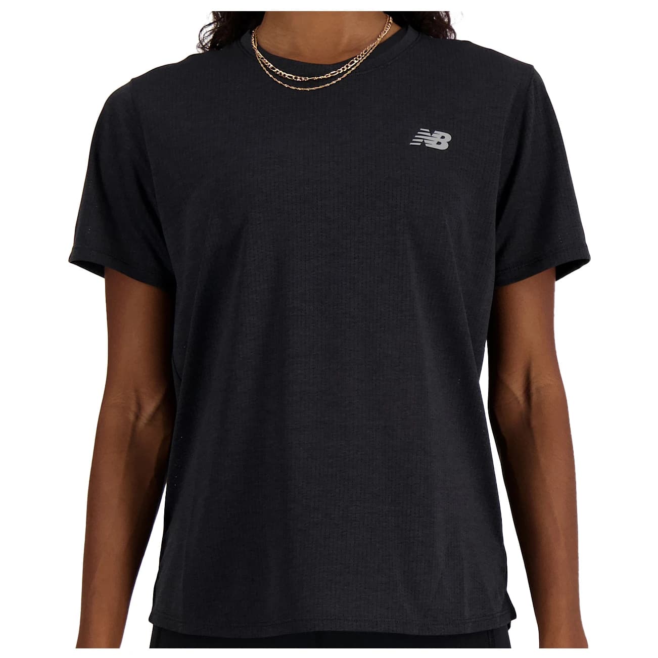 Дамска тениска New Balance Women's Athletics S/S Running shirt - Black Heat