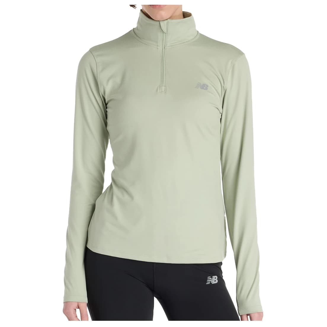 Дамска тениска New balance Women's Sport Essentials Space Dye Quarter Zip Running shirt - Green