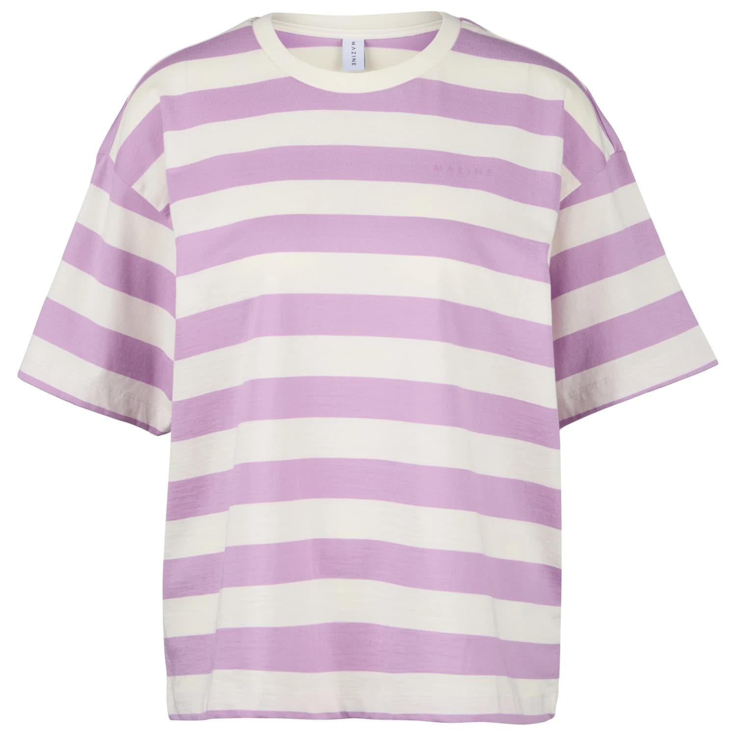 Дамска тениска Mazine Women's Bold Striped T-shirt - Orchid / Offwhite