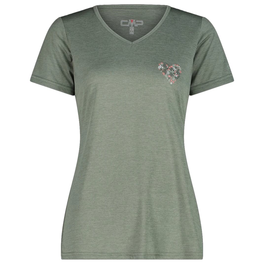 Дамска спортна тениска CMP Women's Light Melange T-Shirt Sport shirt - Avocado Melange
