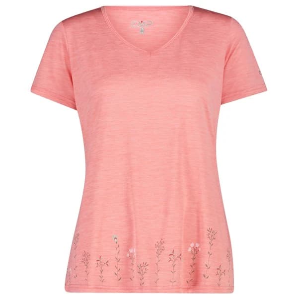 Дамска спортна тениска CMP Women's Light Melange T-Shirt Sport shirt - Coral Melange