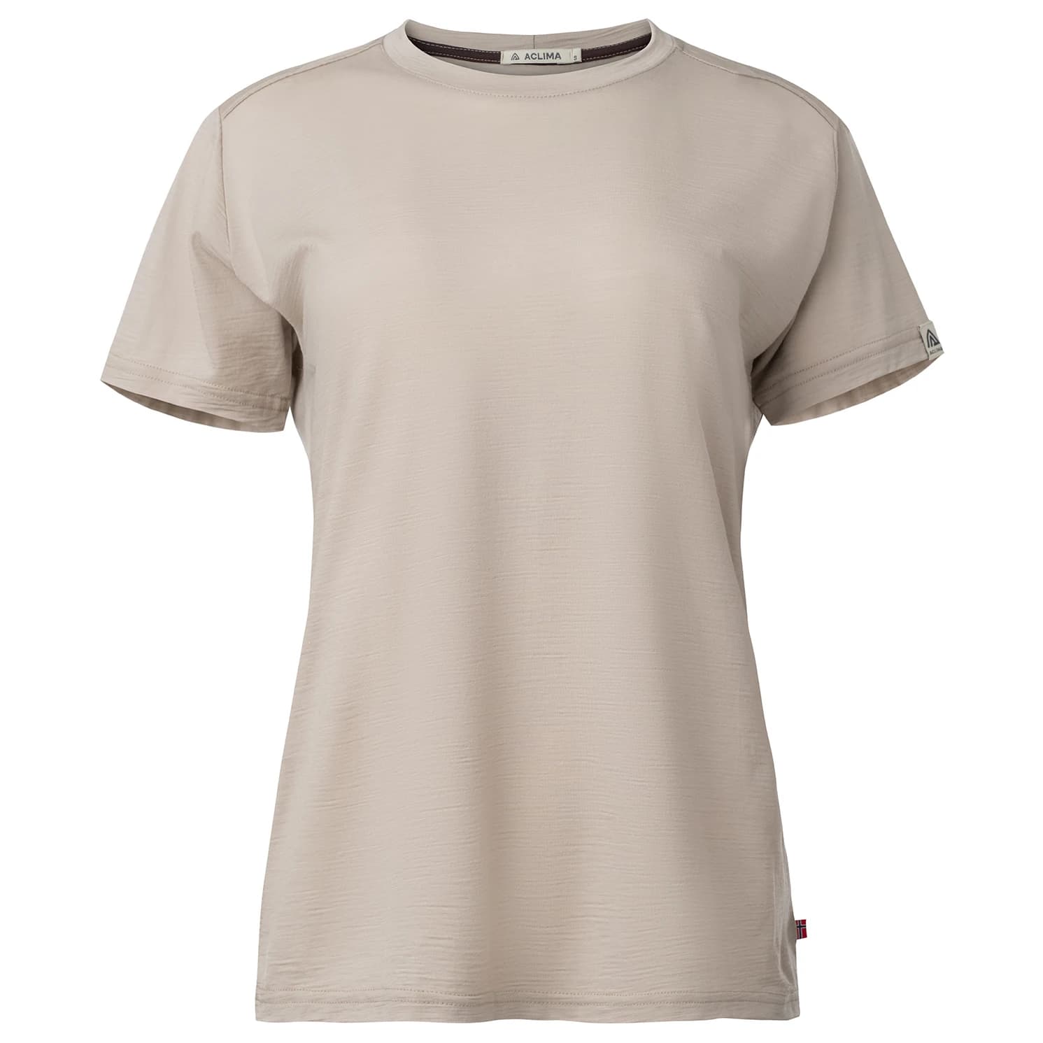 Дамска мериносова блуза Aclima Women's Lightwool 180 Classic Tee Merino shirt - Simply Taupe