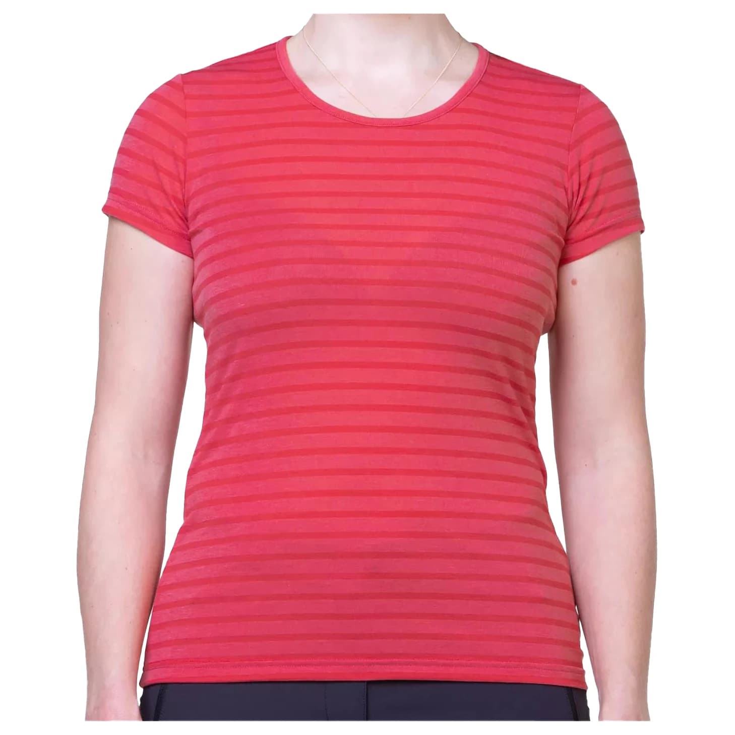 Дамска спортна тениска Mountain Equipment Women's Groundup Stripe Tee Sport shirt - Rosewood Stripe