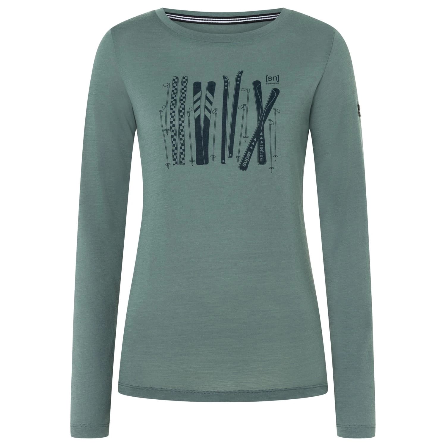 Блуза с дълъг ръкав super.natural Women's Fourski L/S Longsleeve - Balsam Green / Blueberry