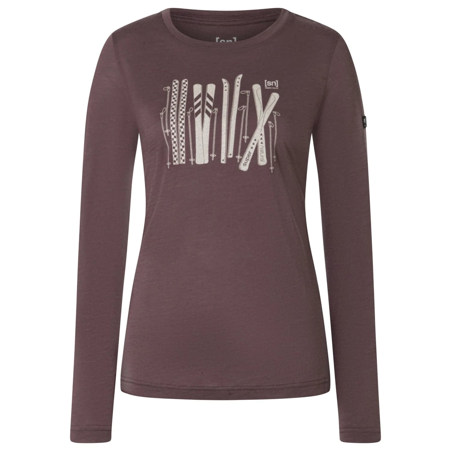 Блуза с дълъг ръкав super.natural Women's Fourski L/S Longsleeve - Raisin / Various