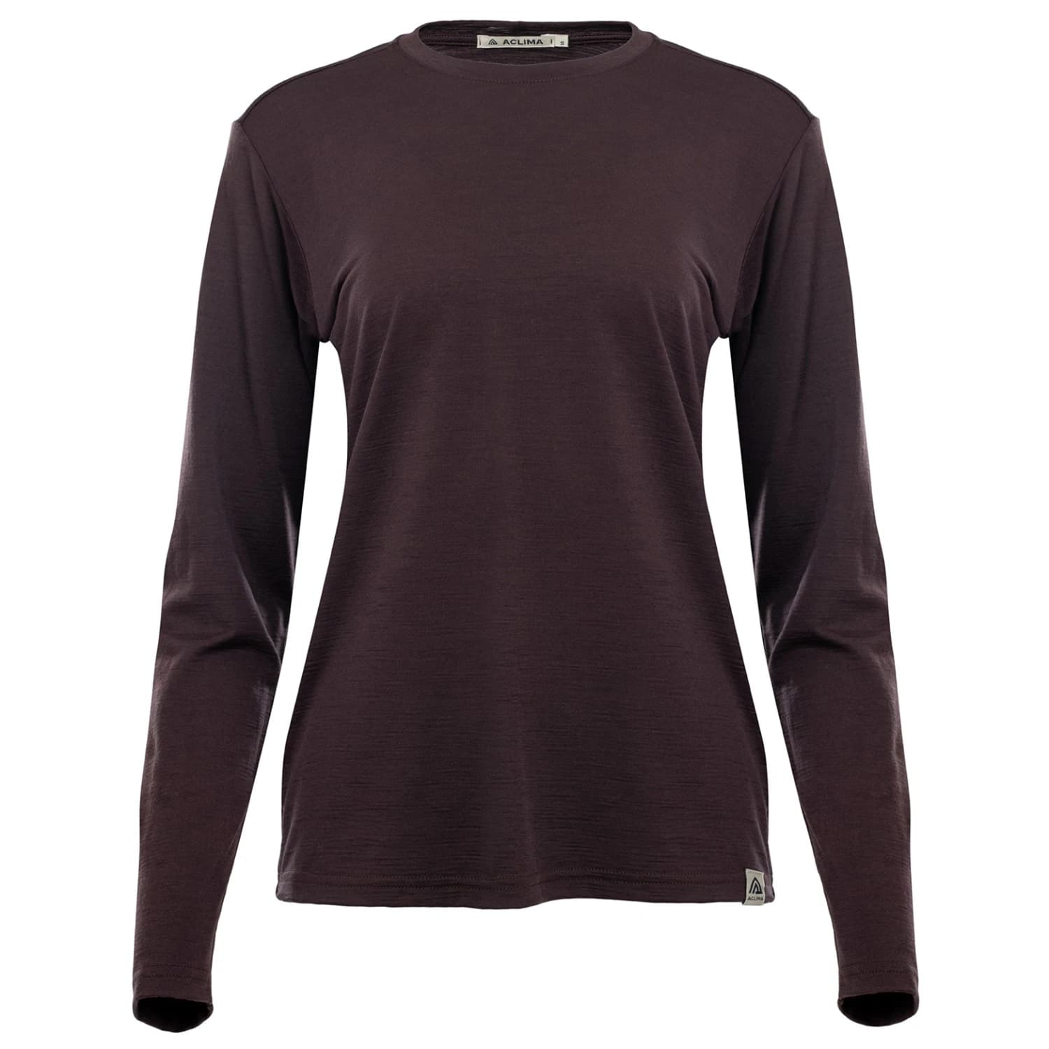 Дамско мериносово термобельо Aclima Women's Lightwool 180 Crewneck Merino shirt - Chocolate Plum