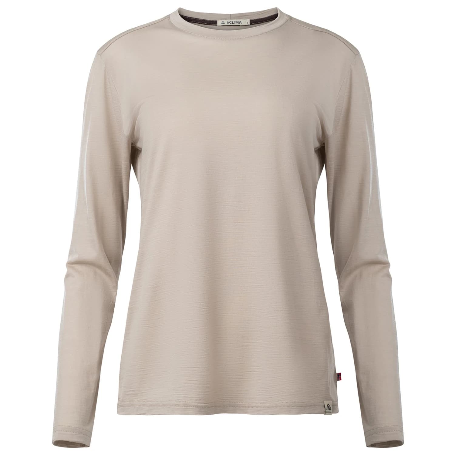 Дамско мериносово термобельо Aclima Women's Lightwool 180 Crewneck Merino shirt - Simply Taupe