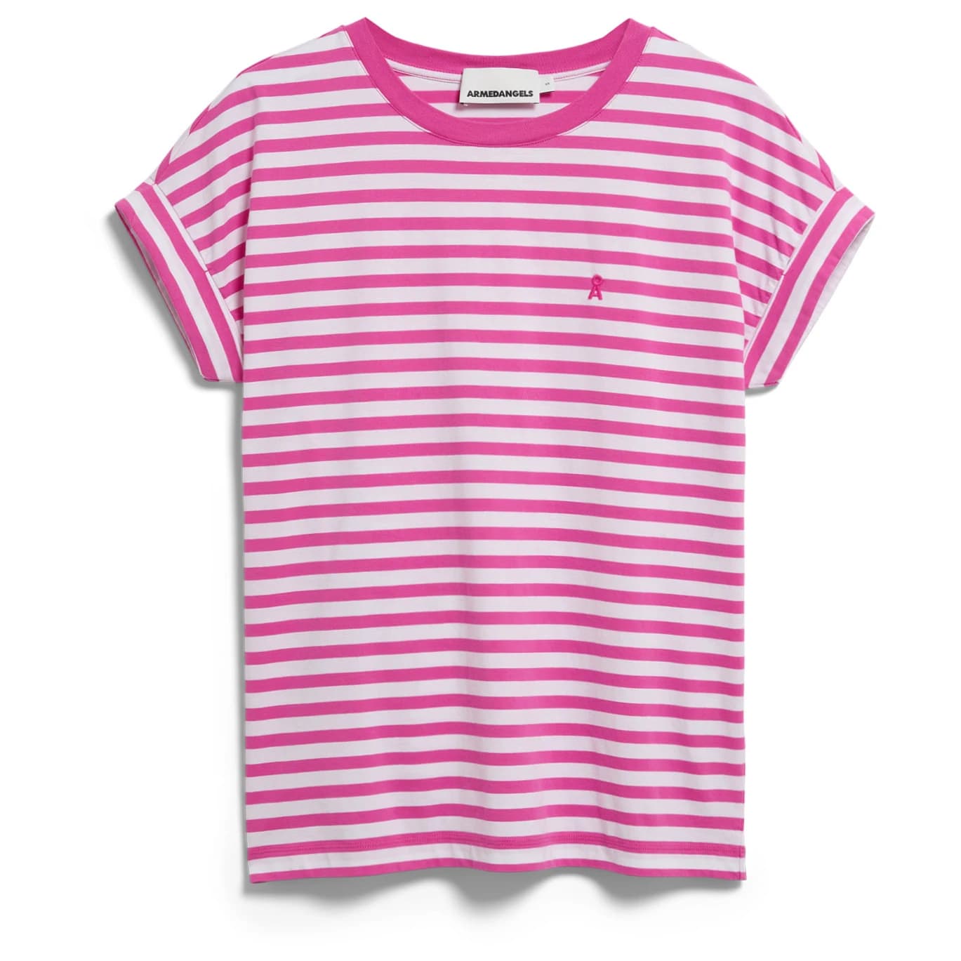 Дамска тениска Armedangels Women's Idaara Stripes T-shirt - White / Very Berry